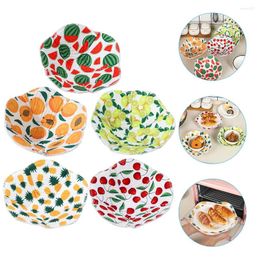 Dinnerware Sets 5 Pcs Insulated Bowl Set Sponge Insulation Bowls Covers Non-slip Anti-slip Holders Polyester Cotton Microwave Mat Safe