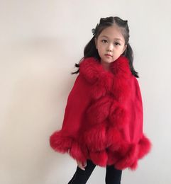 Infant Baby Girl Princess Cloak Fashion Winter Warm Kids Girls Cute Fur Hooded Jacket Children poncho Outerwear Coat3084270