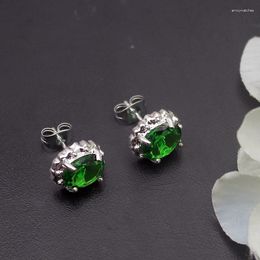 Dangle Earrings Hermosa Passion Unique Natural GreenTopaz Silver Color Stud For Women Fashion Jewelry ME112