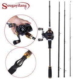 Accessories Sougayilang Casting Fishing Rod and Baitcasting Reel Combo Portable Travel Fishing Pole and 12+1bb Baitcasting Reel Kit