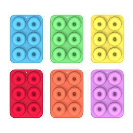 6 Holes Cake Mold 3D Silicone Doughnut Molds Non Stick Bagel Pan Pastry Chocolate Muffins Donuts Maker Kitchen Accessories Tool SN5332