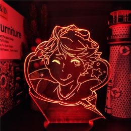 HAIKYUU IWA-CHAN OIKAWA Led 3D Illusion Nightlights ANIME LAMP 7 Colour Changing Lampara For Xmas Gift311Q