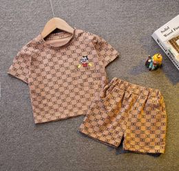 Clothing Sets 05 Years Summer Boy Clothing Set 2021 New Casual Fashion Active Cartoon Tshirt Pant Kid Children Baby Toddler Boy 2331040