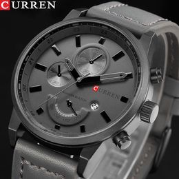 Fashion Quartz Watch Men Watches CURREN Male Clock Analogue Sport Mens Wristwatch Casual Relogio Masculino Leather Drop218S