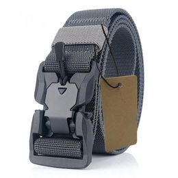 Belts Official Genuine Tactical Belt Quick Release Magnetic Buckle Military Soft Real Nylon Sports Accessories269O