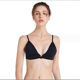 Bras European And American French Light Breathable V-Neck Bra Low Opening Underwire Underwear Sexy Girl Drop Delivery Otkoa