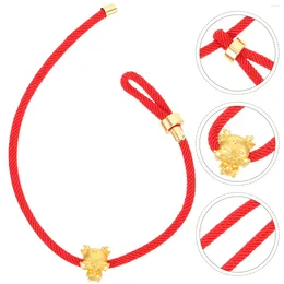 Charm Bracelets Bracelet Wufulong Cord Rope For Women Simple Style Dragon Red Protection Miss