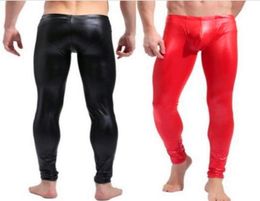 Whole2017 MENS LONG JOHN PU LEATHER CLUB DANCE PANTS LEGGINGS THERMAL UNDERWEAR MANK89791329