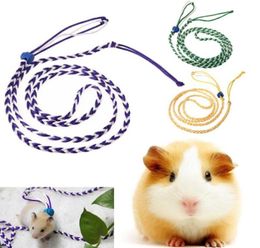 14m Hamster Pet Rat Mouse Harness Cage Leash Traction Adjustable Rope Walking Bend Rope Color Button Leash Pet Supplies7302779