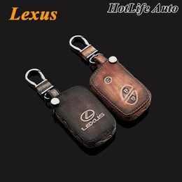 Key Lexus IS250 RX LS LX GX GT Car Keychain Genuine Leather Carve Key Case Cover 3 Buttons Smart Car Key Chain Auto Accessories