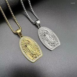 Pendant Necklaces Religious Jewish Virgin Mary Necklace For Men Women Stainless Steel Mother Of Jesus Christmas Gift Jewelry