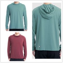 LU-1580 Men Outdoor Shirts New Fitness Gym Football Soccer Mesh Back Sports Quick-dry T-shirt Skinny Hoodied Shirts Male c-X-9