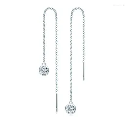 Dangle Earrings 925 Sterling Silver VVS 0.5CT Real Moissanite Diamonds Wedding Party Tassel Fine Jewellery With GRA