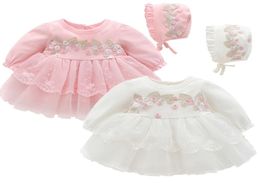 New Born baby girls infant dress clothes Lace Embroidery Baptism Dress For Baby Girls Party Christening Dresses 0 3 6 9 months 2015000239