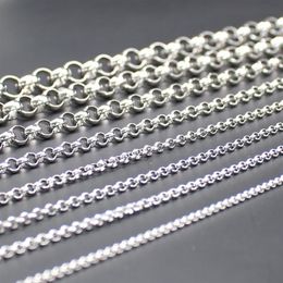 12meter lot whole stainless steel Round Rolo Chain Link DIY Jewellery Marking findings chains 2 5mm 3mm 4mm 6mm294T