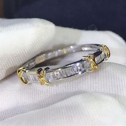 Luxury 24K Gold Lab Diamond Ring 100% Original 925 sterling silver Engagement Wedding band Rings for Women Bridal Fine Jewelry315a