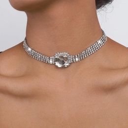 Choker KMVEXO Shinning Full Rhinestone Collar Necklace For Women Fashion Crystal Torques Jewellery Gift