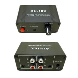 Mixer AU10X NE5532 Stereo Music Audio Signal Preamplifier Amp Headphone Amplifier Board Gain 20db RCA 3.5MM Volume Control Tone