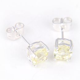 90% off Half Dozen 6 Pairs Lot Newest Holiday Gift Jewellery Round Citrine Gemstone 925 Sterling Silver Plated USA Stud Wedding Ea260k