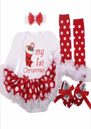 Christmas Baby Costumes Cloth Infant Toddler Girls First Christmas Outfits Newborn Christmas Romper clothing Set birthday gift Y181517808