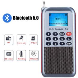 Connectors Portable Fm Radio Mini Fm Radio Receiver Bluetooth 5.0 Speaker Mp3 Music Player with Lcd Display Support Tf Card/headphones Play