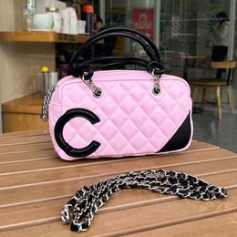 Portable Vintage Women Zipper Shoulder Bag Diamond Lattice Leather Quilted Luxury Handbag Lettering Designer Wallet Outdoor Travel Fanny Pack Suitcase 21CM