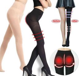 2 Size Down Compression Pantyhose Women Tights Lift Up Buttocks Legs Shaper Sliming Pantyhoses Stocking Y11301214661