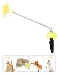 Cat Toys Teaser Stick Rod Feather Catcher Playing Wand Kitten With Collar6133559
