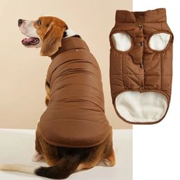 Dog Winter Clothes Soft Turtleneck Waterproof Coat Cotton Jacket Cold Weather Pet Apparel for Medium Large 231222