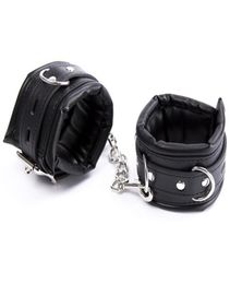 Sponge Leather Wrist Ankle Cuffs Bondage Restraints Slave Belt Lockable In Adult Games Fetish Erotic Sex Toys For Women7091901