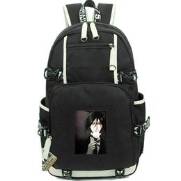 Sebastian Michaelis backpack Black Butler daypack Oxford school bag Anime packsack Print rucksack Casual schoolbag Computer day pack