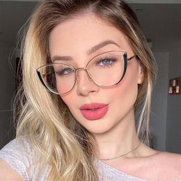 Sunglasses Retro Alloy Cat Eyes Anti Blue Ray Glasses Women Computer Blocking Eyeglasses Myopia Prescription Glass Frames A95721223C