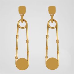 Designer Earings For Women Gold Paper Clip Pendent Earrings Fashion Men Dangle Earring Luxurys Hoops Jewelry V Studs 925 Silver Or288E