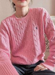 Women's Knits Tees Winter New Long Sleeve Vintage Twist Knitted Sweater Women Pink Grey Black Baggy Knitwear Pullover Jumper Female Clothing G201