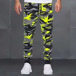 Men's Pants Casual Sweatpants Camouflage Print Drawstring Jogging For Autumn Winter Sports Elastic Waist With Large