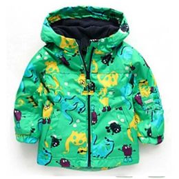 Jackets Children Autumn Winter Outerwear Clothing Boys Dinosaur Hooded Rainsuit Rain Jacket Baby Kids Sports Outing Coats Infant Wearing 2