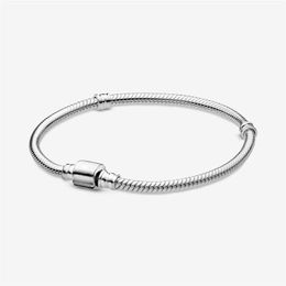 925 Sterling Silver Barrel Clasp Snake Chain Bracelet Fit Authentic European Dangle Charm For Women Fashion Jewellery Accessories2866