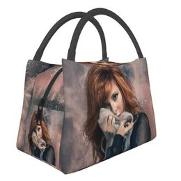 Bags Mylene Farmer Insulated Lunch Bags for Women Resuable Cooler Thermal Food Lunch Box Work Travel