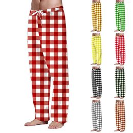 Men's Pants Fashion Casual Plaid Loose Sports Pyjama 12 Sock Training Men