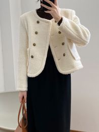 Mingyuan Xiaoxiangfeng Coat Women's Winter Style Cotton Clip Double Button Short Top