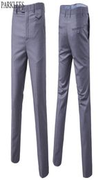 Mens Business Formal Straight Dress Pants Brand Slim Fit Fashion Desigen Wedding Groom Trousers Male Pantalon Hombre Gray S6XL 213755865