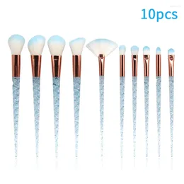 Makeup Brushes 10pcs Brush Set Long Handle Home Salon Ergonomic Beginner Portable Concealer Highlighting Soft Hair Blush Multifunctional