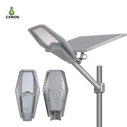 Light Solar Street lights 100W 200W 300W 400W led Outdoor lighting series SMD2835 Aluminium IP65 Waterproof with remote and pole