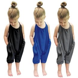 Tulumlar Tulumlar Toddler Yaz Giyim Bebek Kız Bebek Tulum Tek Parça Harem Pantolon Strap Romper Kıyafetler Oyun Çocuk Tahul