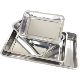 304 Stainless steel Storage Trays square plate Thick pans Rectangular tray Barbecue Deep rice dishes 2cm210F