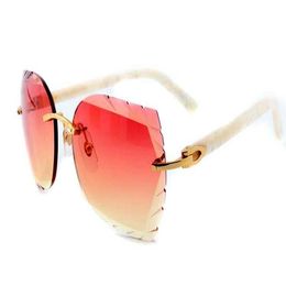Direct high-quality sunglasses 8300817 plate flower pattern mirror legs glasses stylish Golden Sculptured lenses glasses size 311f