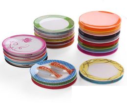 Japan Food Sushi Melamine Dish Rotary Sushi Plate Round Colourful Conveyor Belt Sushi Serving Plates QW99172141930