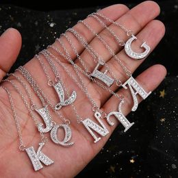 Pendant Necklaces Custom Initial Letters Chain Pendants Women's Zircon Hip Hop Jewellery With Gold Colour Cuban Party Wedding Gi274M