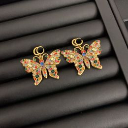 Boutique Style Diamond Letter Earrings Vintage Luxury Charm Gift Earrings Boutique Fashion Couple Love Jewelry Box Women Packaging High Quality Earring