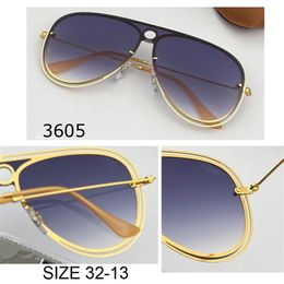 Fashion AAAA quality oversized sunglass for Men women metal aviation SunGlasses Vintage gradient uv protection GAFAS Brand Des253Q